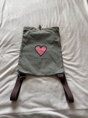 Life is Good canvas back pack